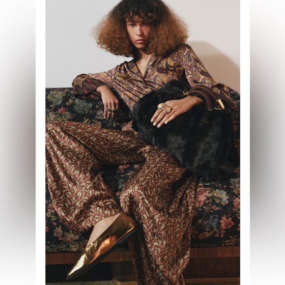 Zara FAUX FUR MAXI BAG - Picture 5 of 6